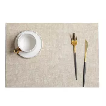 4pcs PU Leather Tableware Mat Nordic Style Dish Mat Durable Coasters Restaurant