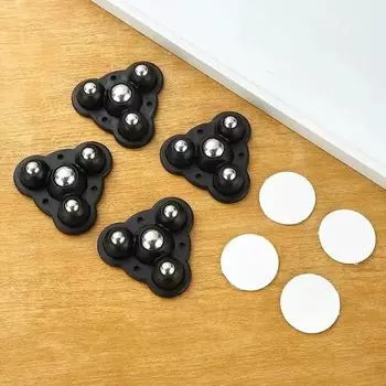 4pcs Self-Adhesive Universal Pulley Moving Heavy Duty Swivel Casters Black 360° Rotation Universal Wheel Storge Box