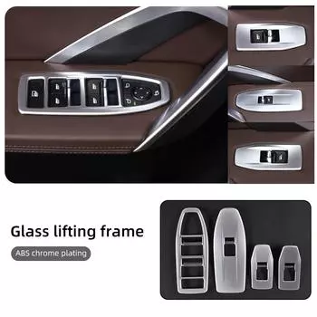 4Pcs/Set Car Window Glass Lifting Switch Buttons Frame Decoration Cover Trim for BMW X1 2024-2024 Carbon Fiber Style