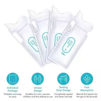 4PCS/ Set Emergency Urine Bag Portable Car Toilet Girl Child Disposable Urine Bag Urinal Car Urine Bag Emergency Supplies