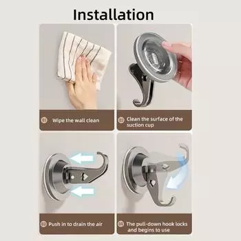 4Pcs Wall Hangers Strong Suction Cup Hook High Strength Suction Cup Hook for Kitchen Bathroom Restroom Enduring X3UC белый