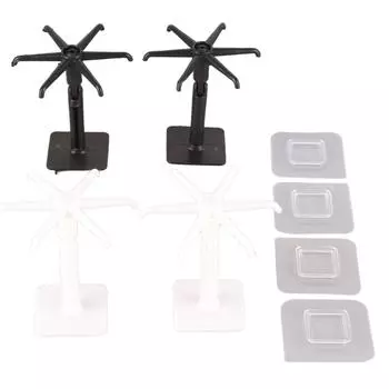 4pcs Wall Rotary Hook 180 Degree Vertical Flip 360 Degree Planare Rotation Bathroom 6 Claws Rotary
