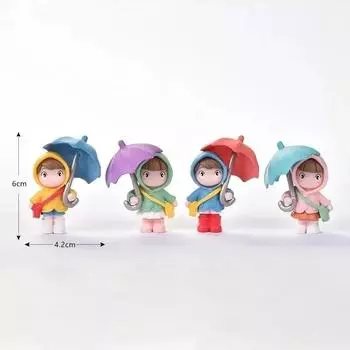 4шт мультяшный персонаж маленькая девочка украшение для дома украшение для автомобиля украшение зонтик девушка модель
