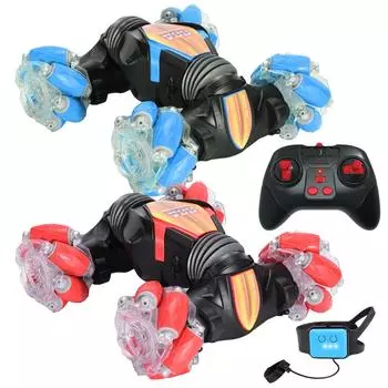 4WD Жесты Датчик RC трюковой автомобиль с ручным управлением RC игрушечные машинки для мальчиков девочек 6-12 88A double remote control blue