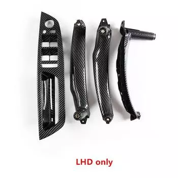 4x Carbon Fiber ABS Door Switch Panel Pull Handle Trim Kit For BMW X5 X6 E70 E71