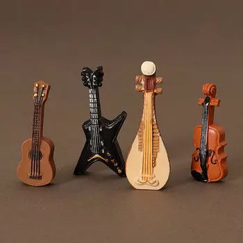 4x кукольный домик, музыкальные инструменты, миниатюрная гитара, кукольный домик ручной работы