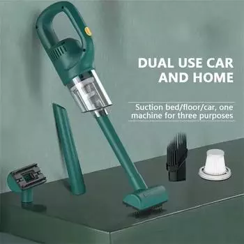50000Pa Wireless Car Vacuum Cleaner USB Charging 2000mAh Portable Cleaning Appliance Mini Wet and Dry Vacuum Cleaner Household зелёный