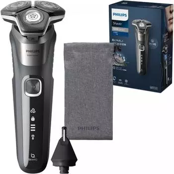 [Модель 2023 г.] Philips 5000 Series Мужская роторная электробритва Электробритва Бритва 45 лезвий Персональная подгонка ShavingSkin IQ Technology S588716 Rechargea
