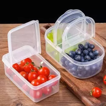 500/600 мл коробка для хранения продуктов, прозрачная коробка с двумя отделениями, открывающаяся на 90 градусов крышка, штабелируемый органайзер для холодильника, контейнеры для овощей, фруктов, пикника, салата A