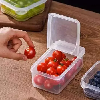 500/600 мл коробка для хранения продуктов, прозрачная коробка с двумя отделениями, открывающаяся на 90 градусов крышка, штабелируемый органайзер для холодильника, овощей для пикника A