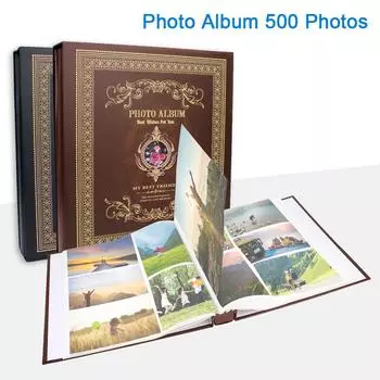 500 карманов фотоальбом рамка 6 дюймов для детей винтажные фотоальбомы фото футляр в коробке альбом хранение скрапбукинг blue