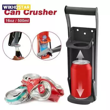 500 мл 16,9 унций Can Press Crusher Recovery Tool Настенная открывалка для пивных банок Многофункциональная электрическая открывалка для бутылок красный