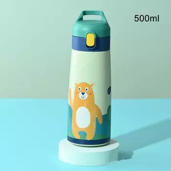 500 мл Детский термос из нержавеющей стали с соломинкой Термос Кружка Герметичная термос Детская термобутылка для воды для школы 500ml