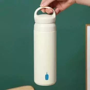 500ml Bottle Thermos Day off Tumbler Stainless Steel Water Bottle Leak-Proof Coffee Cup INS Travel Thermal Vacuum Cup17oz 500ml бежевый