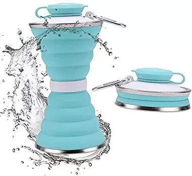 Складная складная бутылка для воды 500 мл, не содержащая BPA, портативная многоразовая герметичная силиконовая пищевая силиконовая спортивная дорожная чашка для бутылки с водой 401-500ml