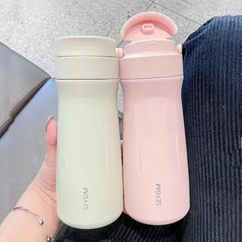 500ml Fashion Coffee Mug Double Stainless Steel Thermos Mug Leak-Proof Vacuum Flask Thermal Water Bottle Tumbler 500ml чёрный