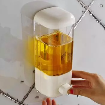 500ML Liquid Soap Pump Dispenser Waterproof Manual Soap Dispenser Multifunction Hand Liquid Dispenser for Bathroom Washroom белый