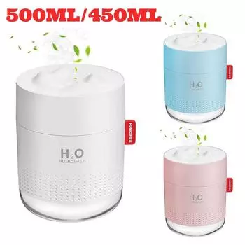 500Ml Usb Humidifier Diffuser Snow Mountain Mini Portable Electric Humidifier Mist Maker Led Night Light белый