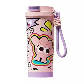 500ml Water Cup KaKa Gesture Insulated Cup Durable Coffee Cup розовый