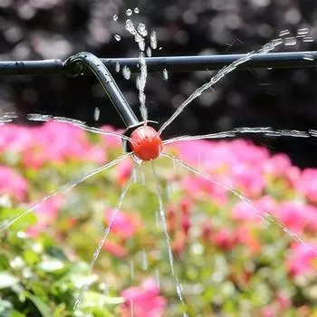 500Pcs 1/4 Inch Adjustable Drip Irrigation Emitters Drip Irrigation Sprinklers Rotating Sprinklers for Balcony Yard Greenhouse красный