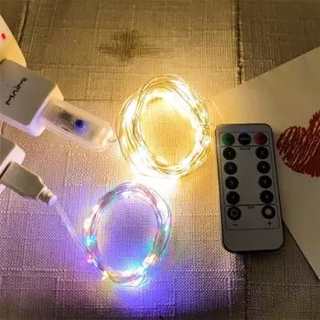 50/100/200 LED String Lights Copper Silver Wire Garland Light Waterproof Fairy Lights For Christmas Wedding Party Decoration 10M 100 Leds