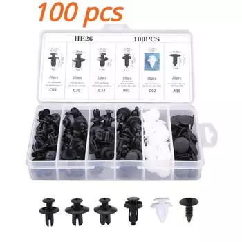 50/100/620 Pcs Car Bumper Retainer Clips Fender Rivets Expansion Screws Auto Fasteners Assortment with Fasteners Remover