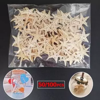 50/100 шт. 2-3,5 см мини морская звезда ремесленное украшение натуральные морские звезды DIY пляжный коттедж свадебное украшение 50pcs