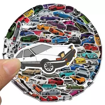 50/100 шт. JDM модернизированный гоночный автомобиль, граффити, наклейки для ноутбука, гитары, багажа, велосипеда, скейтборда, водостойкая наклейка, детская игрушка 50pcs