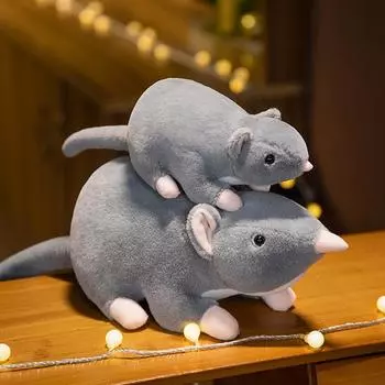 50/100 см забавная имитация мыши, супер мягкая плюшевая мышь, плюшевая кукла, мягкая крыса, плюшевые игрушки для детей, талисман, подарок 50cm серый