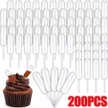 50-200 шт. мини-капельница 4 мл одноразовая капельница для варенья для кексов, соуса, пипеток для переноски, капельница, десертная начинка, декор для торта