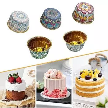 50/25 шт. Мини-формы для кексов, обертки, формы для выпечки, коробки для кексов, инструменты для выпечки своими руками, кухонные принадлежности для выпечки