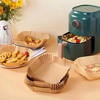 50/30 шт. Кухонные принадлежности Воздушная кухонная утварь Фритюрница Одноразовая бумага Кондитерские изделия и принадлежности для выпечки Квадратная круглая форма для выпечки 30Pcs
