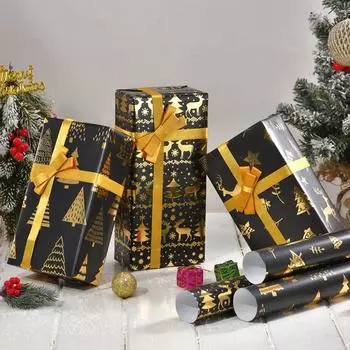 50*70 см Рождественская упаковочная бумага Печатная рождественская подарочная упаковочная бумага