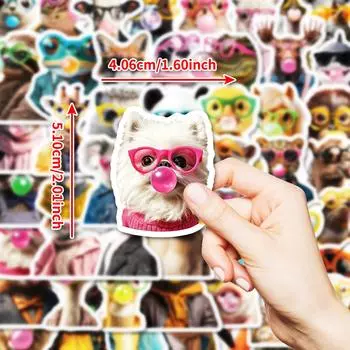50 Creative Cute Animals Blowing Bubble Doodles Decorative Stickers Children S Stickers