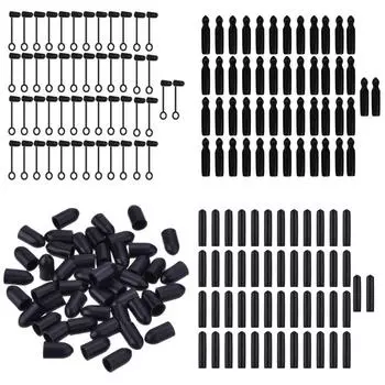 50 PCS Black Pour Spout Covers Pourer Dust Caps Liquor Pourer Cover PVC Material