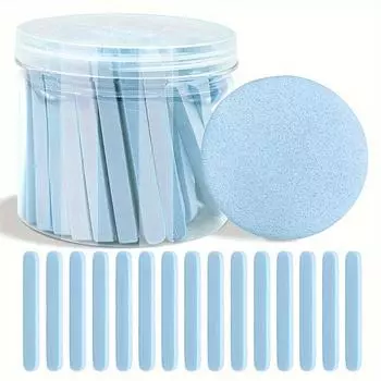 50 PCS Compress Face Wash Puff with Storage Box Facial Cleansing Sponge for Makeup Remover Round Face Wash Sponge Skincare Beauty Tool 50pcs/box синий