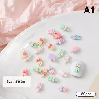 50 Pcs Cute Cartoon Tableware Nail Charms 3D Resin Shovel Fork Spoon Nail Art Accessories For Diy Crafts