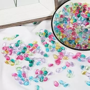 50 шт., 6x8 мм, смешанные цвета, гладкие стеклянные капли воды, бусины, кристаллы, австрийские бусины для браслета, серьги «сделай сам»