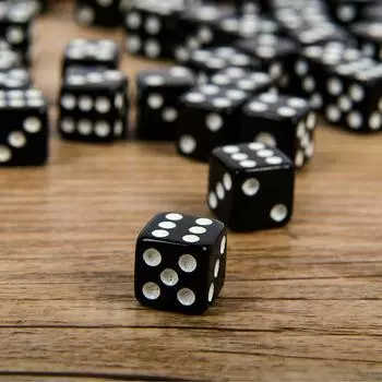 50 шт., 8 мм, 10 мм, квадратные кости, игра-головоломка, отправить детям, 6-гранные кости, сделай сам, игровой аксессуар, маленький размер, 8 мм, черный, белый куб 8mm Black