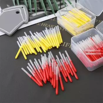 50 шт. межзубных щеток Denta Floss ортодонтическая зубная щетка инструмент для ухода за полостью рта One Size серый