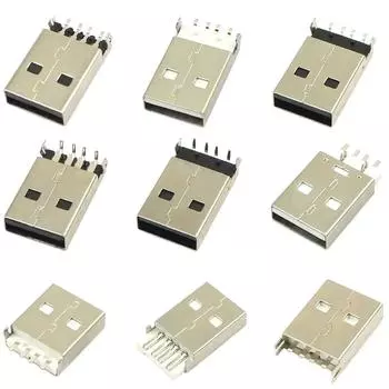 50 шт. USB 2.0 AM 4P мужской разъем типа A 4-контактный SMT SMD DIP панельный монтажный штекерный разъем разъем DIY