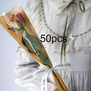 50 штук пакетов для упаковки цветов, пакет для букета, многофункциональные флористические упаковочные рукава для S