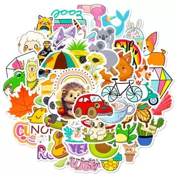 50 Stickers Network Map Mix And Match Cute Wind Cognitive Card Early Education Kindergarten Children S Knowledge Waterproof Sticker