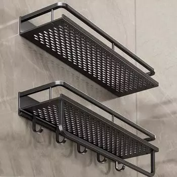 50CM/60CM алюминиевая полка для ванной комнаты, полки, держатель для хранения шампуня и косметики, кухонный органайзер, настенная стойка с доступом