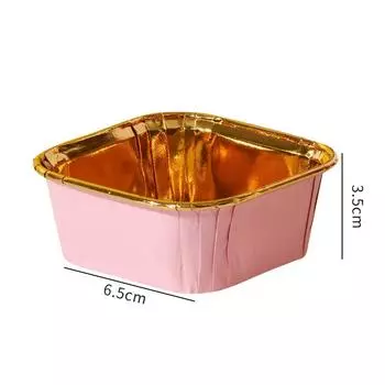 50Pcs 6.5x3.5cm Square Cupcake Paper Oil-proof Chiffon Roll Cake Cup Baking Muffin High Temperature Case Mold Holder коричневый