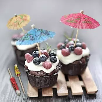 50Pcs Drink&Food Decorative Cocktail Umbrella Parasol Assorted Colors Drink Umbrella Toothpicks for Party Hawaiian Party Children s Day разноцветный