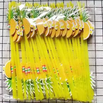 50Pcs Flamingo Plastic Drinking Straws Tropical Pineapple Juice Cocktail Disposable Juice Straws Hawaii Party Wedding Decoration 50Pcs
