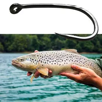 50PCS Hunchback Fly Tying Hooks High Carbon Steel Jig Nymph Hook Flies Hooks European Fishing 6#