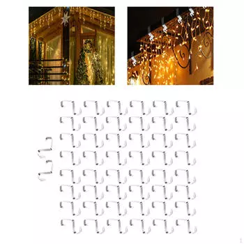 50Pcs Mini Gutter Hang Hooks Convenient Party Decorations Light Clips for Xmas Halloween