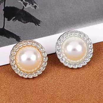 50PCS Round Clothing Button Shiny Sewing Button Sweater Pearl Buttons Clothing Sewing 11.5mm серебряный